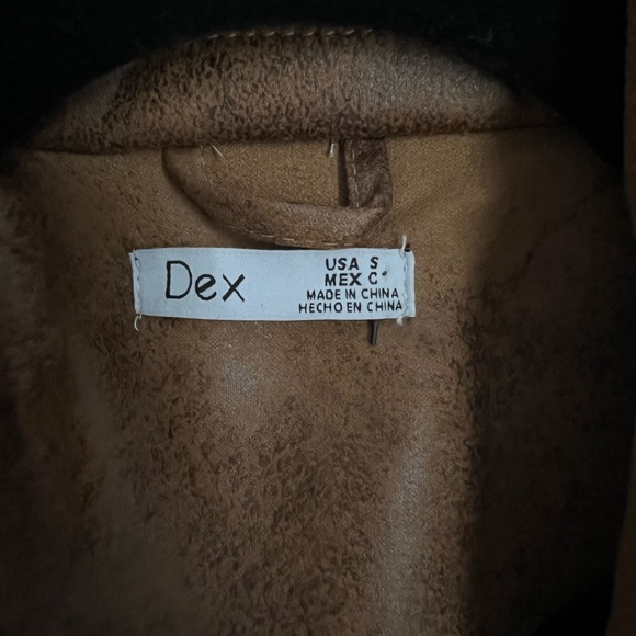 Dex, size small, distressed brown vegan leather jacket - Picture 4 of 4